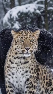 snow leopard portrait