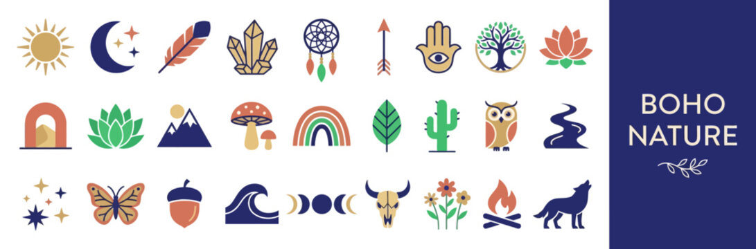 Boho Nature Icons Collection