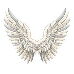 Obraz premium Elegant Angel Wings Illustration with Detailed Feathers 1.