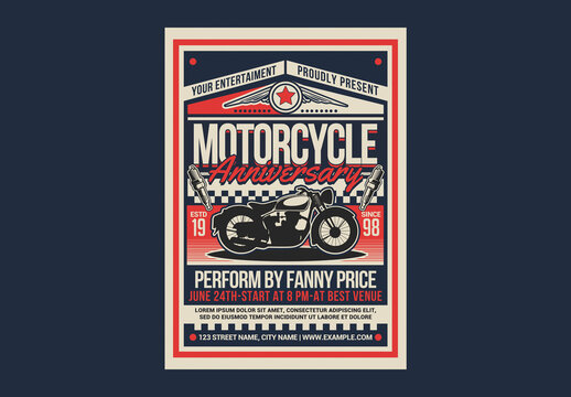 Vintage Motorcycle Event Flyer