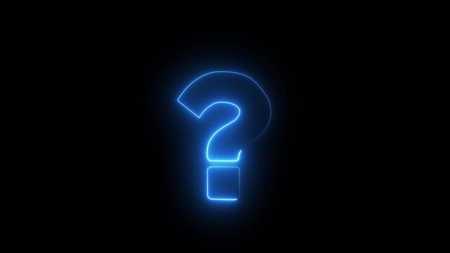 Question mark sign. Question mark icon. asking icon animation. neon line asking icon on background.Motion graphics of concept