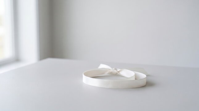 Elegant White Silk Ribbon Bow for World Lungs Day