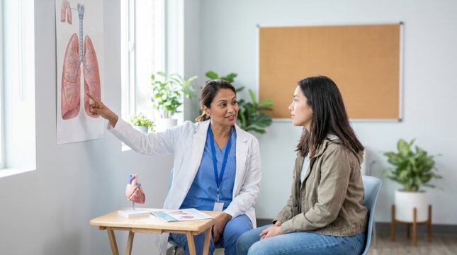 Doctor Explains Lung Health to Patient for World Lungs Day
