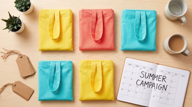 Colorful Tote Bags for End Of Summer Retail & Clearance Campaign Kits