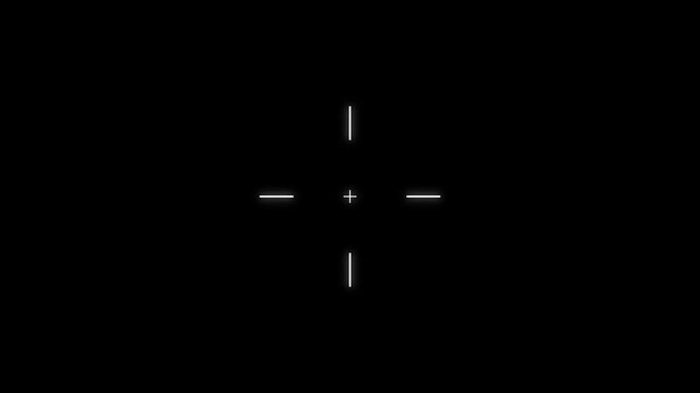 Crosshair target icon for focus concept design on black background.