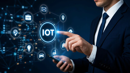 Fototapeta premium Internet of Things IoT Smart Connectivity Digital Business Network Technology Concept