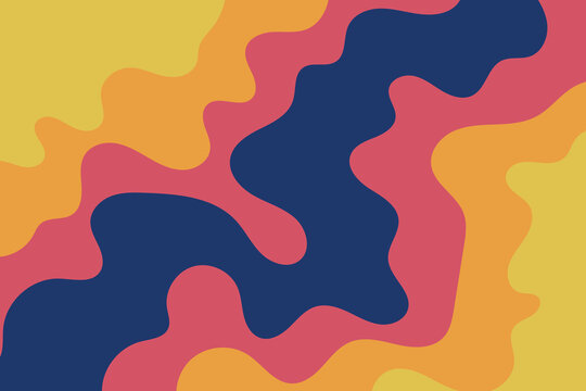 Wavy bold curved lines and squiggles ornament. brush strokes vector seamless pattern. colorful wallpaper.	
