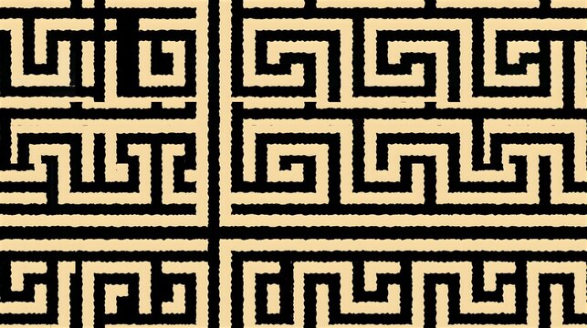 Traditional greek key meander geometric seamless pattern with pattern design geometric seamless ornament monochrome repeating background decorative architecture abstract illustration