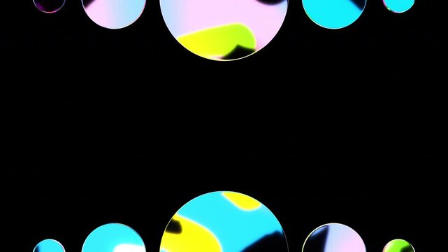 Animated Fluid Filled Spheres Top and Bottom Border