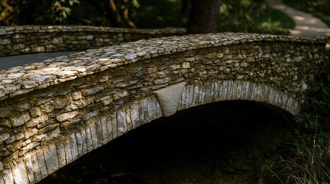 Stone bridge crown wedge stone close-up, central keystone focus, architectural detail and structural history