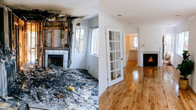 Restoration Process Before and After of a Dramatic Home Renovation Showing Captivating Changes