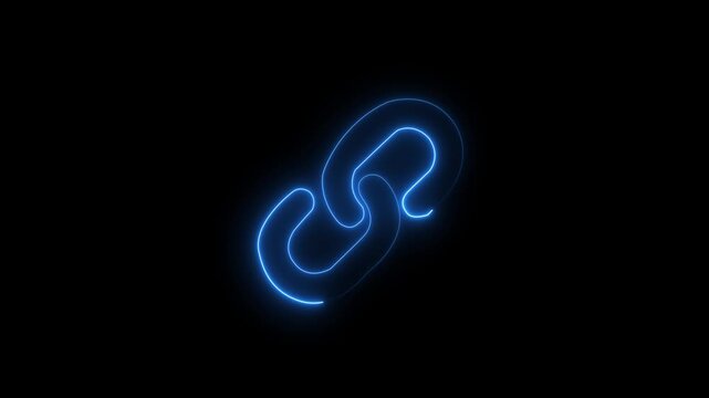 neon Chain Link Icon Animation on Black Background