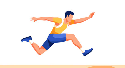 Fototapeta premium Athlete running fast during a race on a white background.