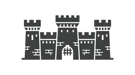 Black silhouette of medieval castle. © ani