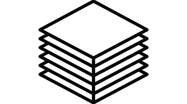 Vector illustration of stack of paper sheets or layers icon on a transparent background