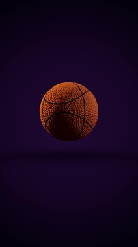 Basketball on dark purple background. 3d rendering