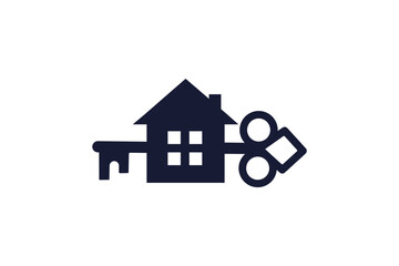 Fototapeta premium Creative House Key Logo Icon