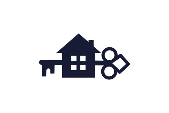 Creative House Key Logo Icon