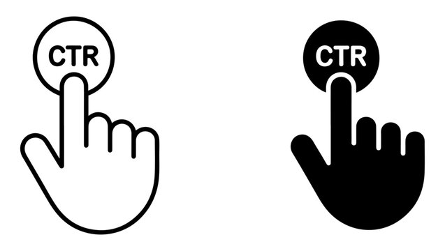 click through rate icon set
