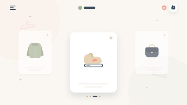 Minimalist Ecommerce Fashion Mobile App Interface Animation for Online Retail Stores