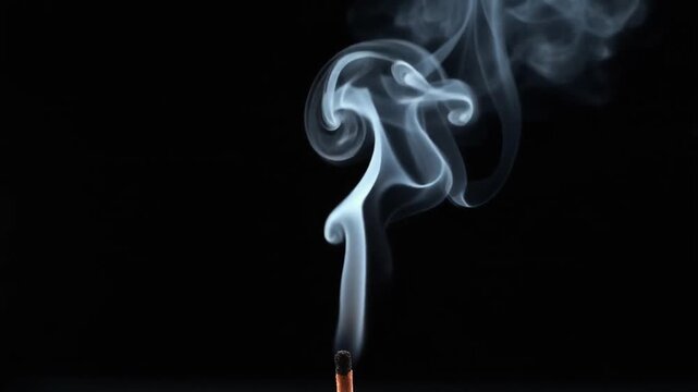 White Smoke Rising from Burning Incense