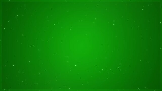 Green abstract background with floating white particles, motion graphic, subtle bokeh effect, suitable for festive or technology themes