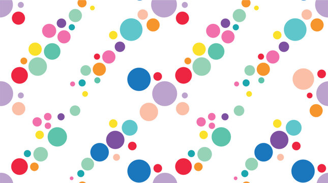 Colorful pastel polka dot vector seamless pattern background, with cute confetti circles wallpaper element