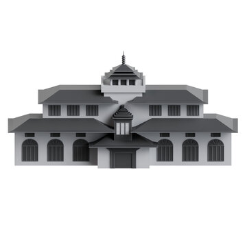 Gedung Sate 3D Illustration