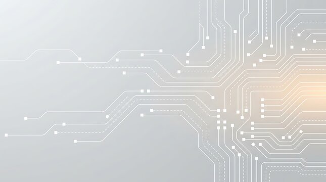 Abstract circuit board pattern with glowing lines and a gradient background for technology concepts