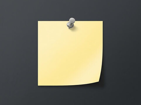 Yellow sticky note paper pinned on a dark wall