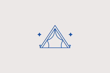 Wigwam tent line icon for camping. Vector illustration for outdoor festival, tourist recreation, teepee camp, summer trip. © HenryFord