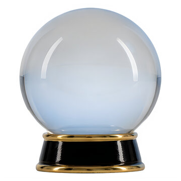 Clear Crystal Ball On Gold Base Display transparent background
