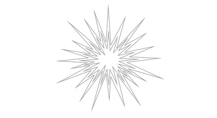 Obraz premium Abstract Starburst Silhouette on White Background