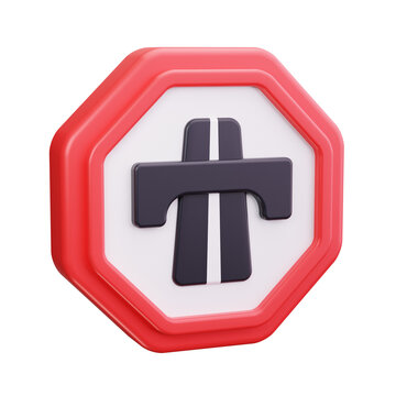 Octagonal stop sign with plus symbol 3d render illustration on transparent background traffic road