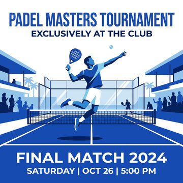 Padel Sports Tournament Final Match Announcement Graphic