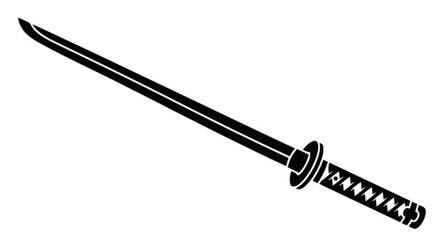 Vector illustration of katana sword vector illustration on a transparent background