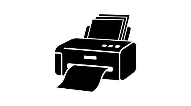 Vector illustration of printer icon, flat vector illustration on a transparent background