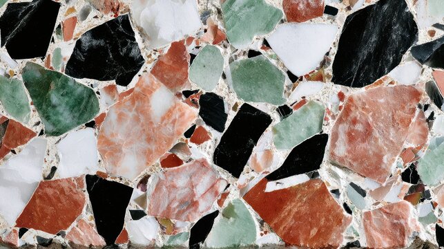 Colorful terrazzo mosaic background