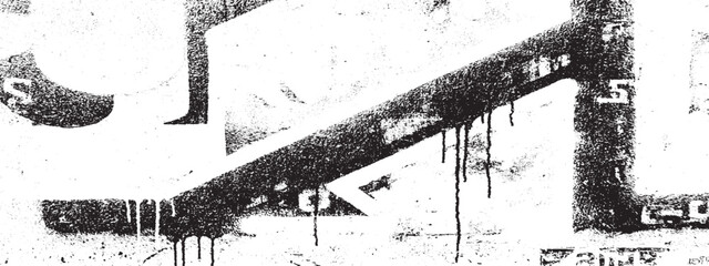 Diagonal black spray paint streak with heavy drips on rough concrete wall for urban industrial background © DARK GRASS