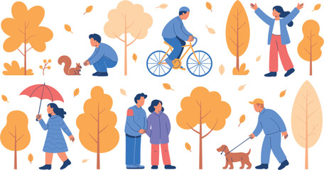 Autumn camping gear vector set with flat design outdoor tent campfire and thermos flask clipart © Siddika