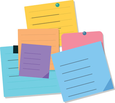 Colorful sticky notes with lines for writing tasks and reminders