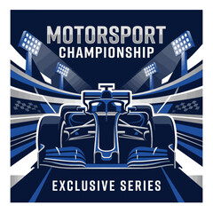 Obraz premium Motorsport Championship Exclusive Series Exciting Racing Competition Arena Lights