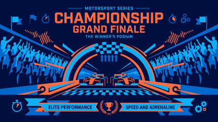 Obraz premium Motorsport Championship Grand Finale The Winners Podium Excitement