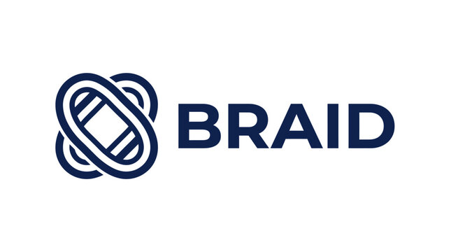 Abstract braided line logo for modern brand identity.