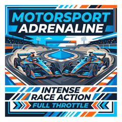 Obraz premium Motorsport Adrenaline Intense Race Action Full Throttle