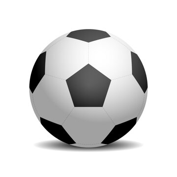 Classic soccer ball vector icon with floor shadow
