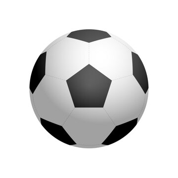 Realistic 3D soccer ball icon isolated on white background
