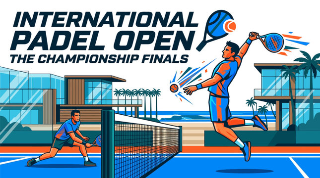 International Padel Open Championship Finals Sports Illustration