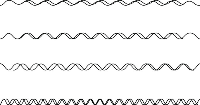 Four rows of black wavy lines wave pattern