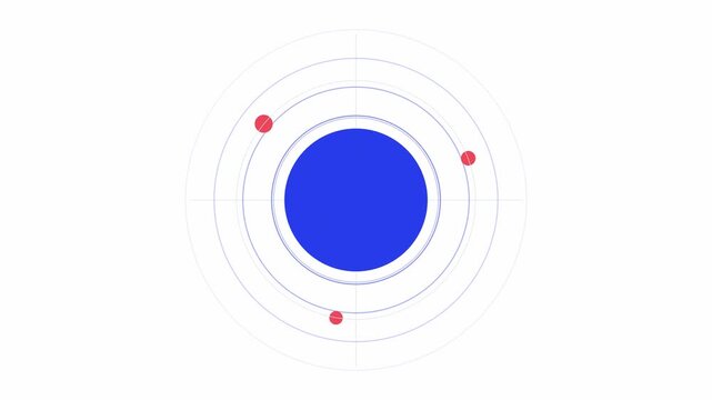 Blue geometric circle target in white background 